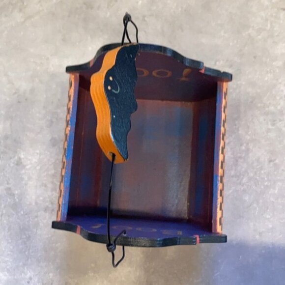 🎃🪵 Halloween-Themed Wooden Pumpkin Basket | “Boo Bucket” by Elaine  🍁🕸️ - Picture 2 of 12